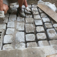 Verlegung von Pflastersteinen